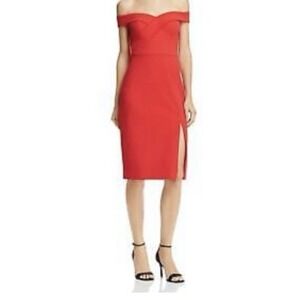Aidan Mattox NWT Womens Size 6 Red Off-the-Shoulder Sweetheart Neckline Dress